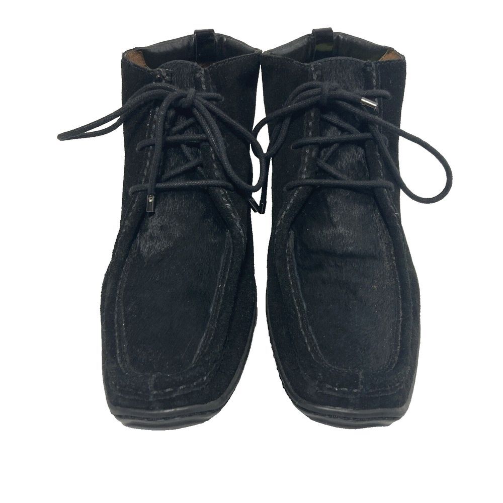 Donald J Pliner Chukka Lila Cow Hide Suede Ankle Bot‎ Moc Toe US 8M Black - Picture 3 of 12